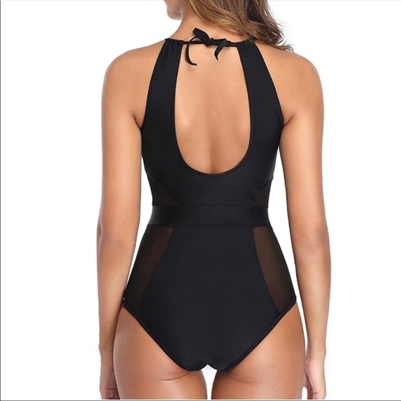 Holipick high neck mesh cutout swimsuit small navy blue new - Picture 12 of 15